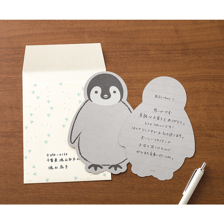 Midori - Set de cartas Letter Set 926 Die-cut | Penguin