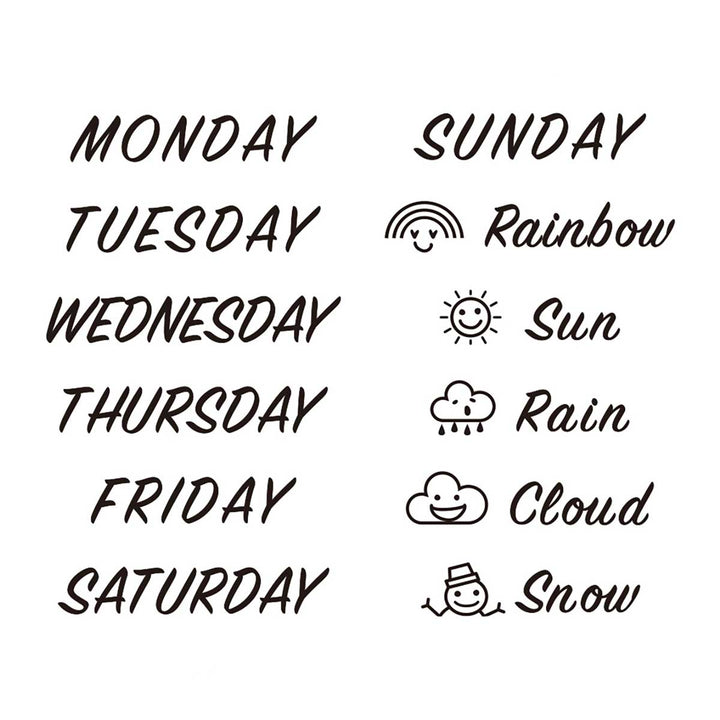 Midori - Paintable Stamp Days of the Week and Weather