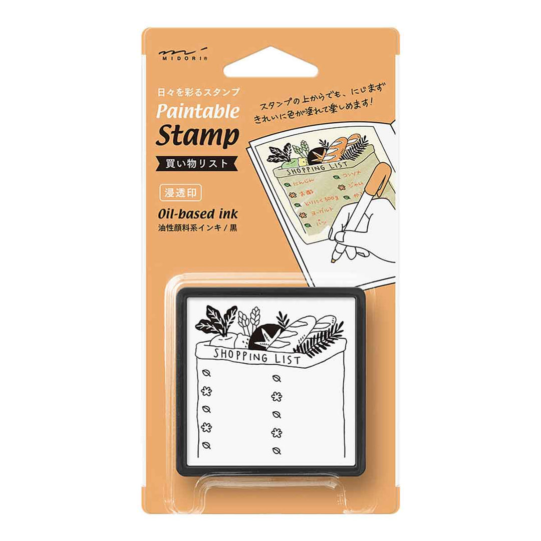 Midori - Paintable Stamp Pre-inked Shopping List
