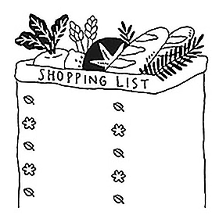 Midori - Paintable Stamp Pre-inked Shopping List