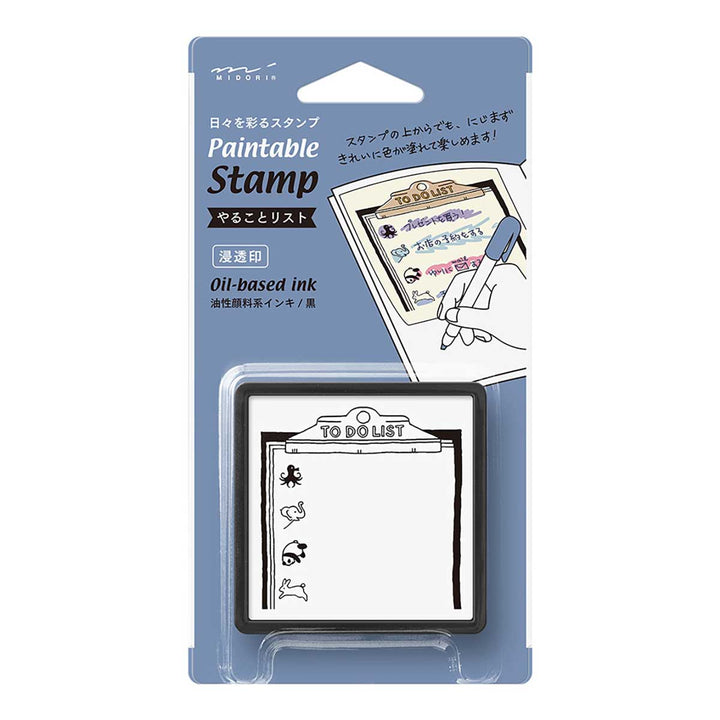 Midori - Paintable Stamp Pre-inked To do List - Sello de Lista de tareas