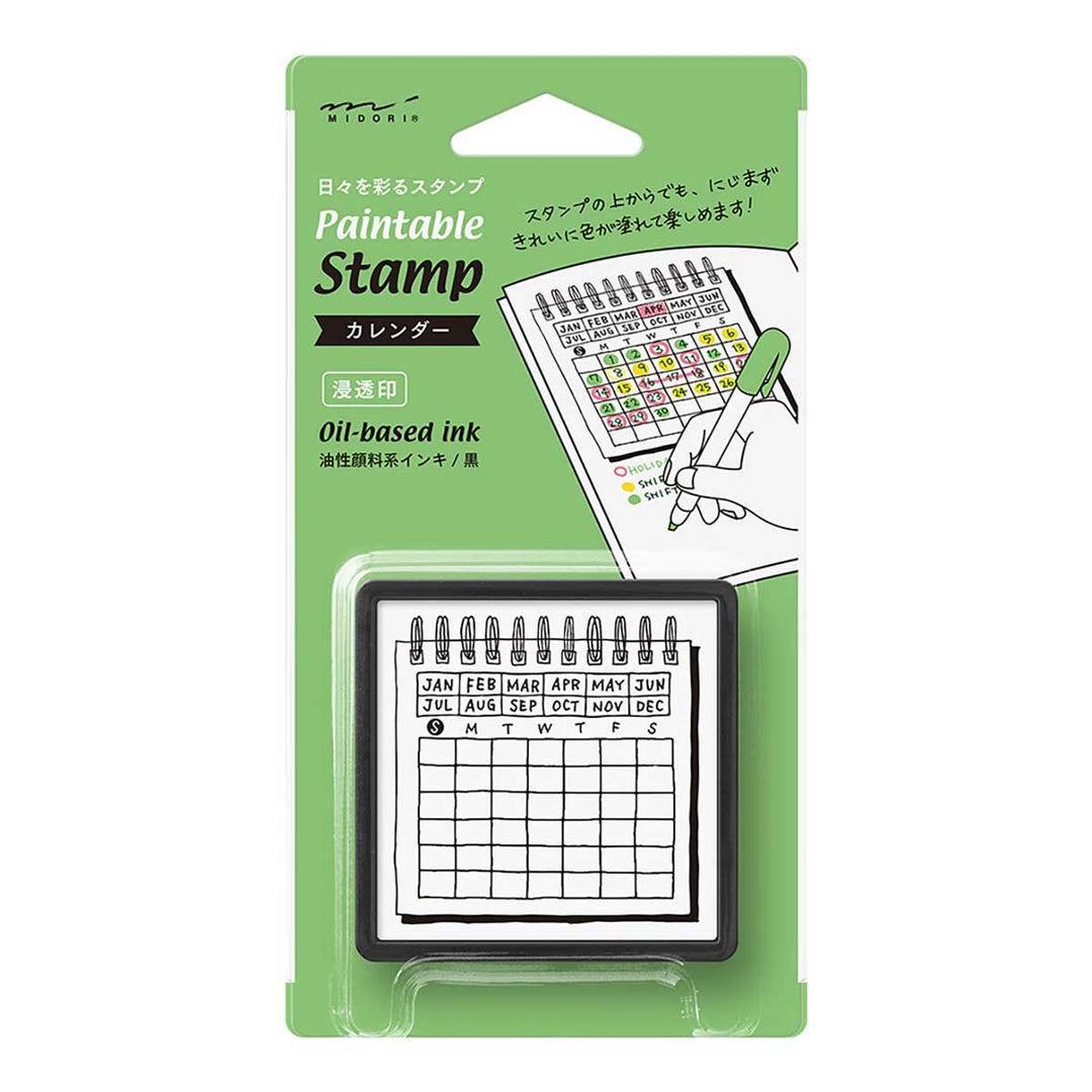 Midori - Paintable Stamp Pre-inked Calender Sello de Calendario