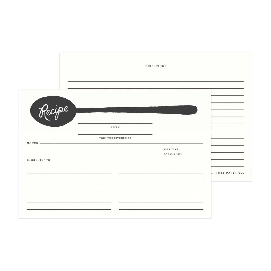Rifle Paper Co. - Tarjetas para recetas Charcoal Spoon | Pack de 12