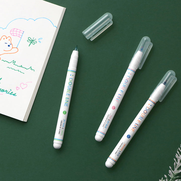 Iconic - Rotuladores Double Line Pen | Forest