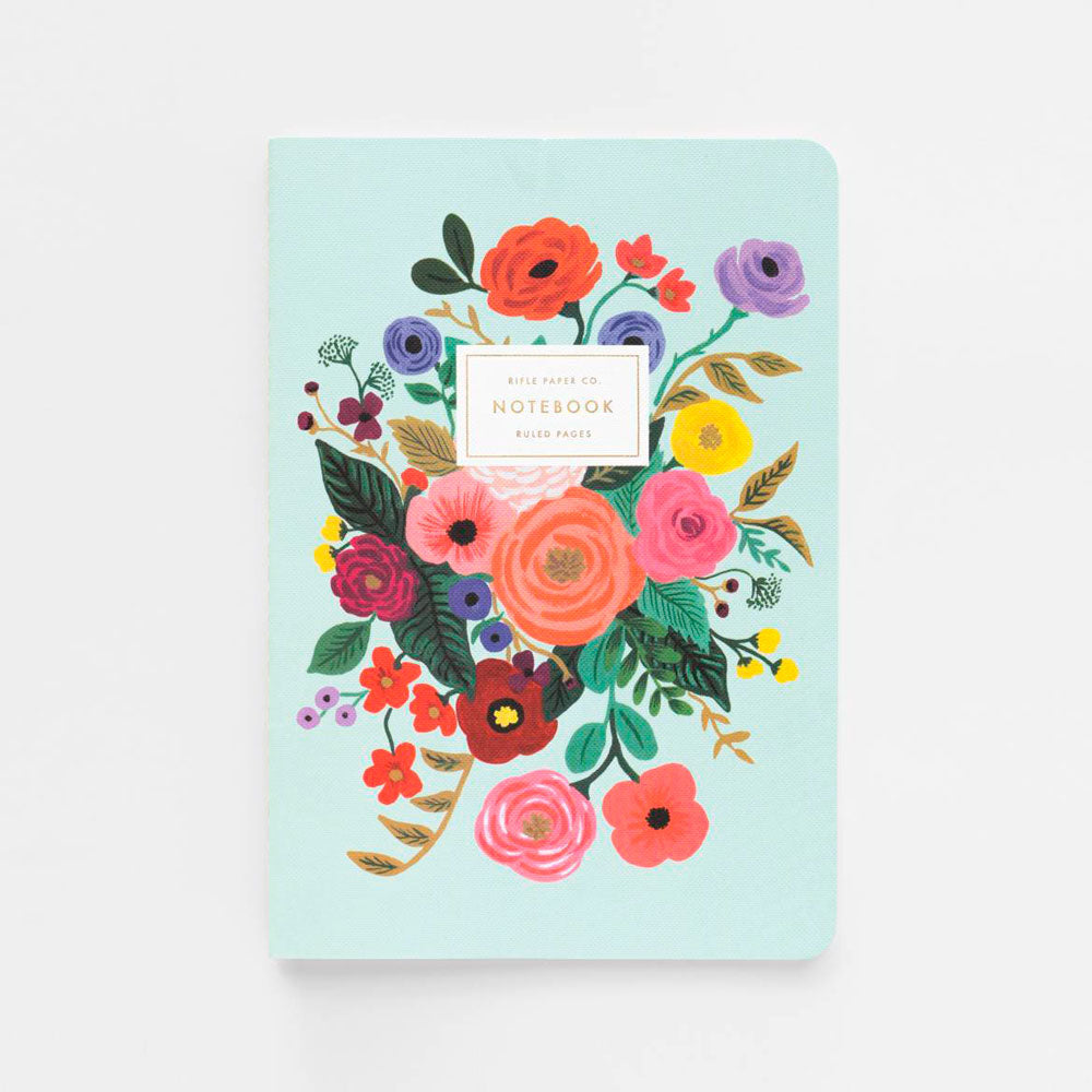  Rifle Paper Co.- Rifle Paper Co. - Stitched Notebooks Set de 3 Cuadernos | Hojas con Líneas | Garden Party, Cuadernos- Likely.es