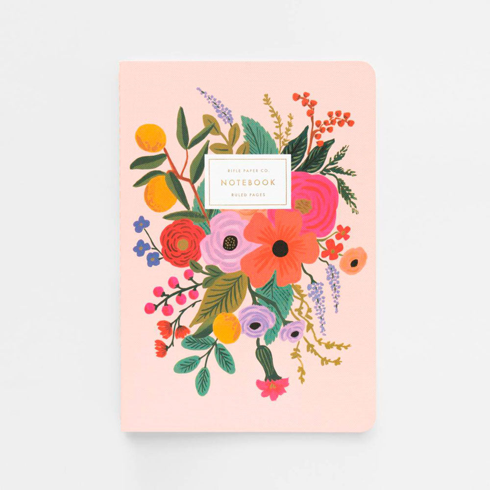  Rifle Paper Co.- Rifle Paper Co. - Stitched Notebooks Set de 3 Cuadernos | Hojas con Líneas | Garden Party, Cuadernos- Likely.es