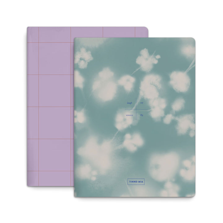 Tinne+Mia - Exercise Book A5 Set of 2 lined notebooks | Lilac - Icy Blossom