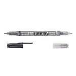 Rotulador Pincel Fudenosuke Twin con 2 puntas | Tinta Gris y Negra, Rotuladores, Tombow - Likely.es