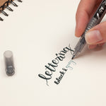ROTULADOR PINCEL FUDENOSUKE TWIN CON 2 PUNTAS | TINTA GRIS Y NEGRA, Rotuladores, Tombow - Likely.es