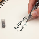 ROTULADOR PINCEL FUDENOSUKE TWIN CON 2 PUNTAS | TINTA GRIS Y NEGRA, Rotuladores, Tombow - Likely.es