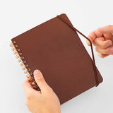 Midori - Cuaderno de anillas WM Ring Notebook Grain | Marrón
