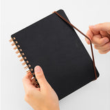 Midori - WM Ring Notebook Grain Cuaderno de anillas| Negro